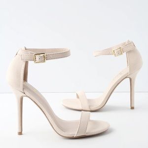 Lulu’s Elsi Bone Single Strap Heel NWOT Size 7.5